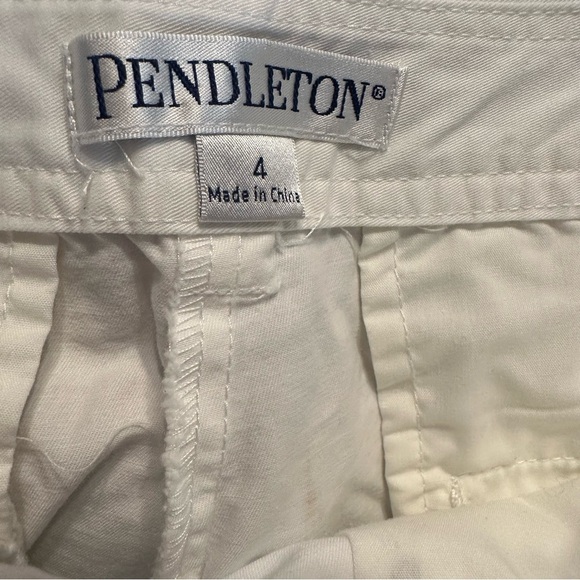 Pendleton Womens Cotton White Flat Front Crop Pants Size 4 (b5 - Picture 7 of 15